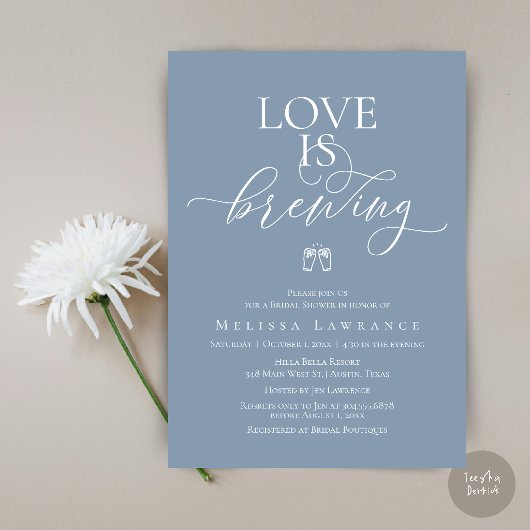 Love Is Brewing Bruidsfeest | Elegante Scriptuur Kaart
