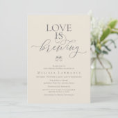 Love Is Brewing Bruidsuitnodiging | Elegant Letter Kaart (Staand voorkant)