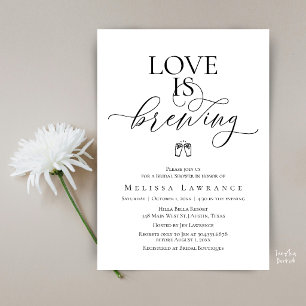 Love Is Brewing Bruidsuitnodiging   Elegant Letter Kaart