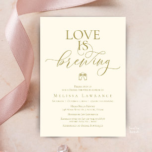 Love Is Brewing Bruidsuitnodiging Elegant Letter Kaart