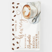 Love Is Brewing Bruidsuitnodiging Welkom Spandoek (Verticaal)