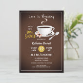 Love Is Brewing Bruiloft Coffee Kaart (Staand voorkant)
