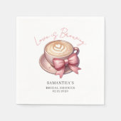 Love Is Brewing Bruiloft Coffee Shower Servet (Voorkant)