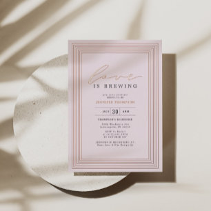 Love is Brewing Bruiloft Feest Blush Roze Goud Folie Uitnodiging