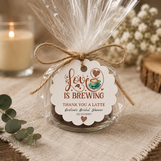 Love Is Brewing Bruiloft Terracotta Koffie Bedankjes Labels