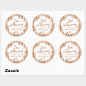 Love is Brewing Bruiloftsfeest  Ronde Sticker (Vel)