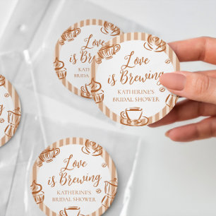 Love is Brewing Bruiloftsfeest Ronde Sticker