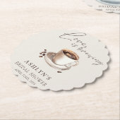 Love is Brewing Bruiloftsshower Papieren Slingers Kartonnen Onderzetters (Gekanteld)