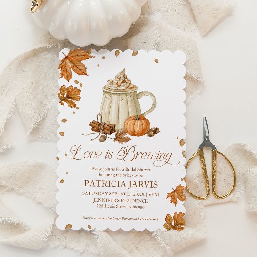 Love Is Brewing Bruiloftsshower QR Code Kaart