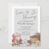 Love Is Brewing Brunch Bruiloftsborrel Kaart (Voorkant)