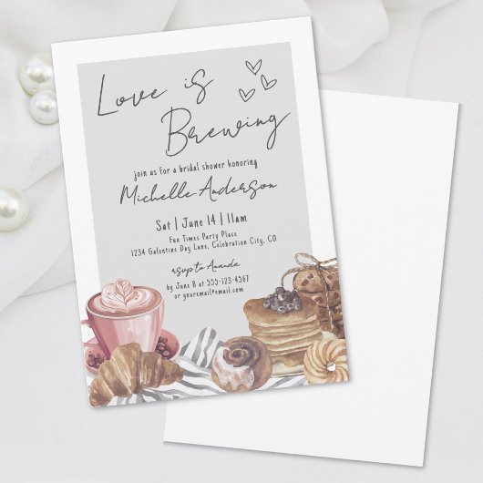 Love Is Brewing Brunch Bruiloftsborrel Kaart