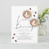 Love is Brewing Cappuccino Coffee Bridal Shower Kaart (Staand voorkant)