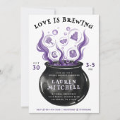 Love is Brewing Cauldron Halloween Bridal Shower Kaart (Voorkant)