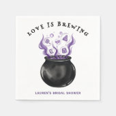 Love is Brewing Cauldron Halloween Bridal Shower Servet (Voorkant)