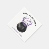 Love is Brewing Cauldron Halloween Bridal Shower Servet (Hoek)