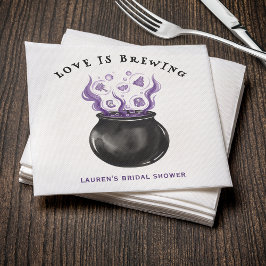 Love is Brewing Cauldron Halloween Bridal Shower Servet