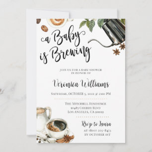 Love is Brewing Coffee Baby shower Invitation Kaart