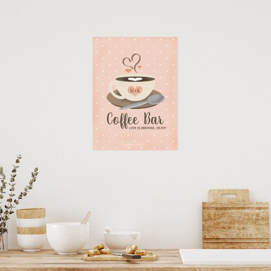 Love is Brewing Coffee Bar Poster (Keuken)