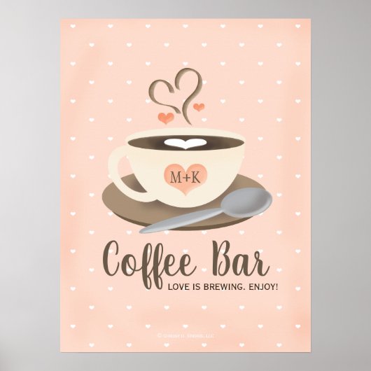 Love is Brewing Coffee Bar Poster (Voorkant)