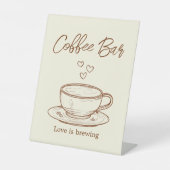 Love is Brewing Coffee Bar Reclamebord Met Voetstuk (Voorkant)