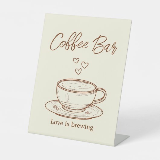 Love is Brewing Coffee Bar Reclamebord Met Voetstuk (Voorkant)