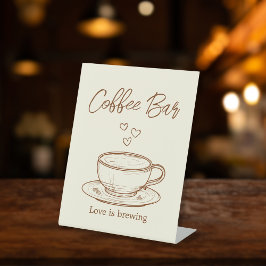 Love is Brewing Coffee Bar Reclamebord Met Voetstuk