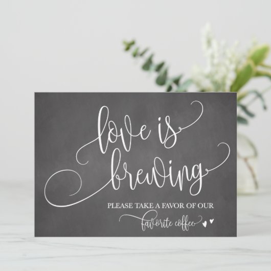 Love is Brewing Coffee Bar Wedding Sign (Staand voorkant)