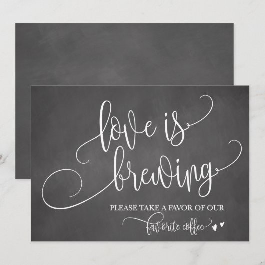 Love is Brewing Coffee Bar Wedding Sign (Voorkant / Achterkant)