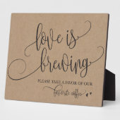 Love is Brewing Coffee Bar Wedding Sign Fotoplaat (Zijkant)