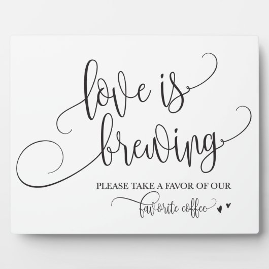 Love is Brewing Coffee Bar Wedding Sign Fotoplaat (Voorkant)