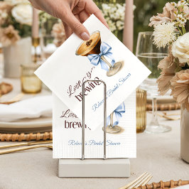 Love is Brewing Coffee Blue Bow Bridal Shower Servet