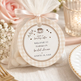 Love Is Brewing Coffee Boho Beige Aangepast Bedankjes Labels