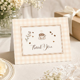 Love Is Brewing Coffee Boho Beige Aangepast Bedankkaart