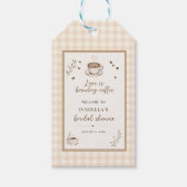 Love Is Brewing Coffee Boho Beige Aangepast Cadeaulabel (Voorkant)