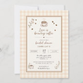 Love Is Brewing Coffee Boho Beige Aangepast Kaart (Voorkant)