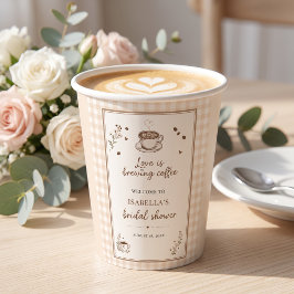 Love Is Brewing Coffee Boho Beige Aangepast Papieren Bekers