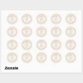 Love Is Brewing Coffee Boho Beige Aangepast Ronde Sticker (Vel)