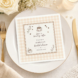 Love Is Brewing Coffee Boho Beige Aangepast Servet