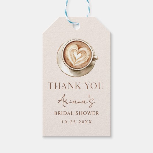 Love is Brewing Coffee Bridal Shower  Cadeaulabel (Voorkant)