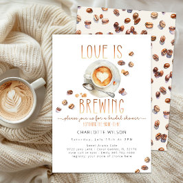 Love Is Brewing Coffee Bridal Shower Invitation Kaart