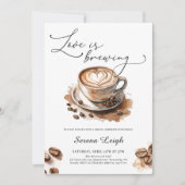 Love is Brewing Coffee Bridal Shower Kaart (Voorkant)
