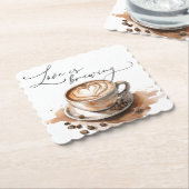 Love is Brewing Coffee Bridal Shower Kartonnen Onderzetters (Gebogen)