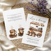 Love is Brewing Coffee Bridal Shower Rustic Kaart