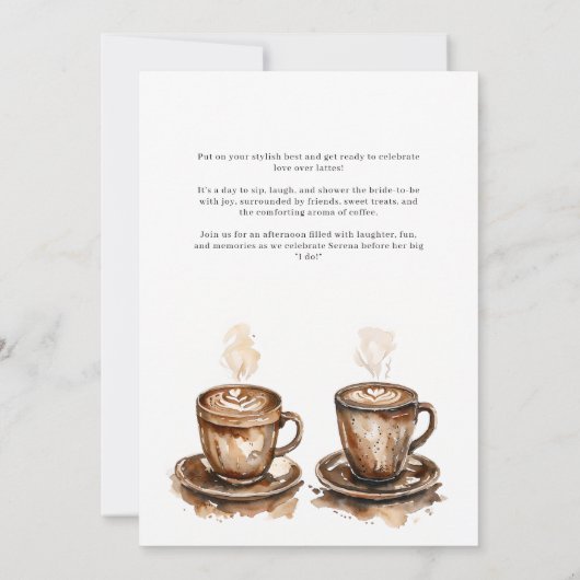 Love is Brewing Coffee Bridal Shower Rustic Kaart (Achterkant)