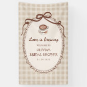 Love is Brewing Coffee Bridal Shower Welcome Spandoek (Verticaal)