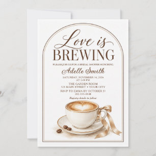 Love Is Brewing Coffee Bruidsfeest Champagne Strik Kaart