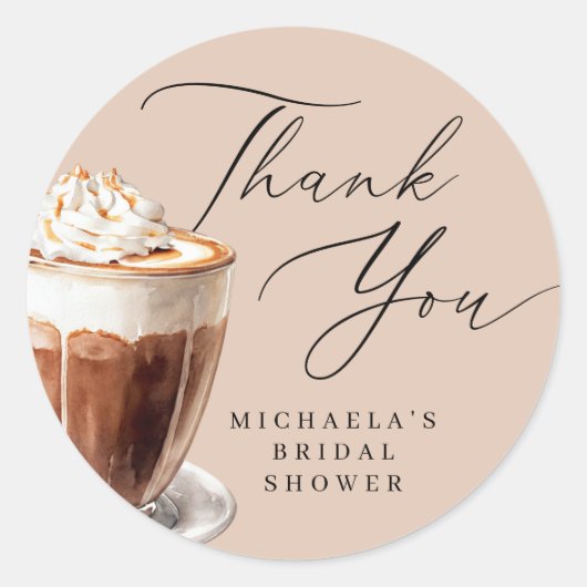 Love is Brewing Coffee Bruidsfeest Dank Je Ronde Sticker (Voorkant)