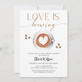 Love Is Brewing Coffee Bruidsfeest Uitnodiging (Voorkant)
