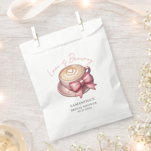 Love Is Brewing Coffee Bruidsuitnodiging Bedankzakje (Geknipt)