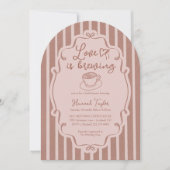 Love Is Brewing Coffee Bruidsuitnodiging Kaart (Voorkant)